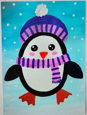 Penguin Canvas Paint