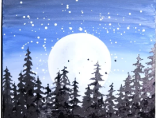 Moonlight Evergreen Paint Night