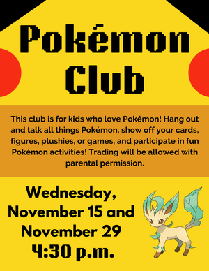 Pokemon Club Event Flyers