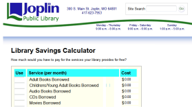 Library Savings Calculator